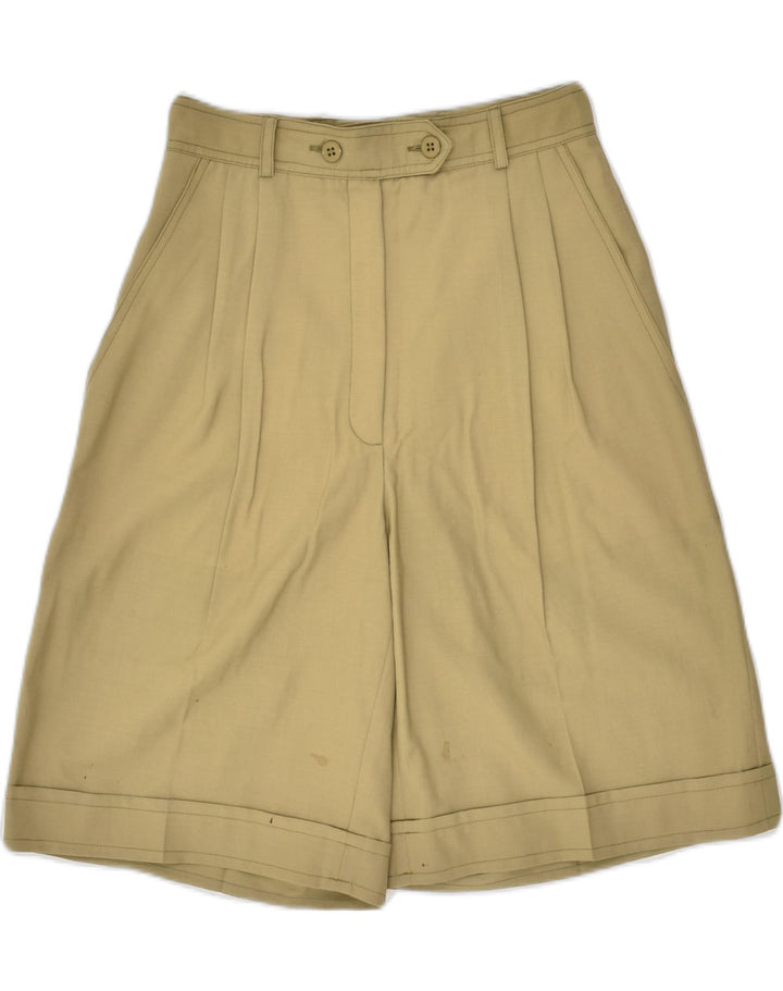 VINTAGE Womens Chino Shorts IT 40 Small W24 Khaki Virgin Wool | Vintage Vintage | Thrift | Second-Hand Vintage | Used Clothing | Messina Hembry 