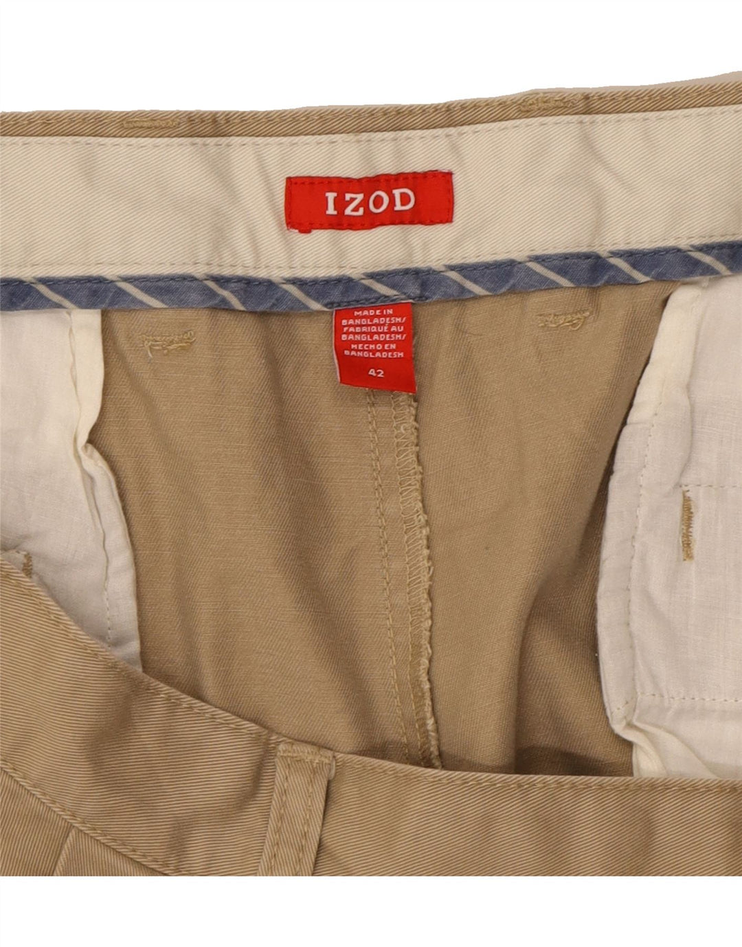 IZOD Mens Pegged Chino Shorts W42 2XL Beige Cotton Vintage Izod and Second-Hand Izod from Messina Hembry 