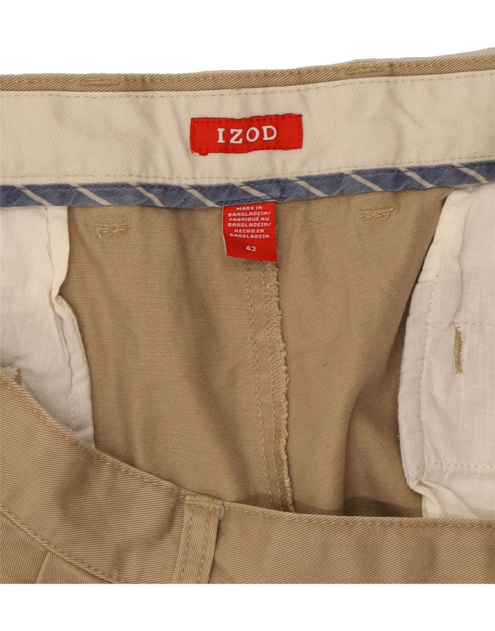 IZOD Mens Pegged Chino Shorts W42 2XL Beige Cotton Vintage Izod and Second-Hand Izod from Messina Hembry 