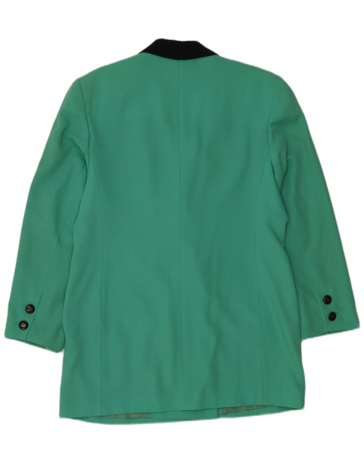HAUBER Dame Dobbeltradet Blazer Jacket UK 16 Stor turkis