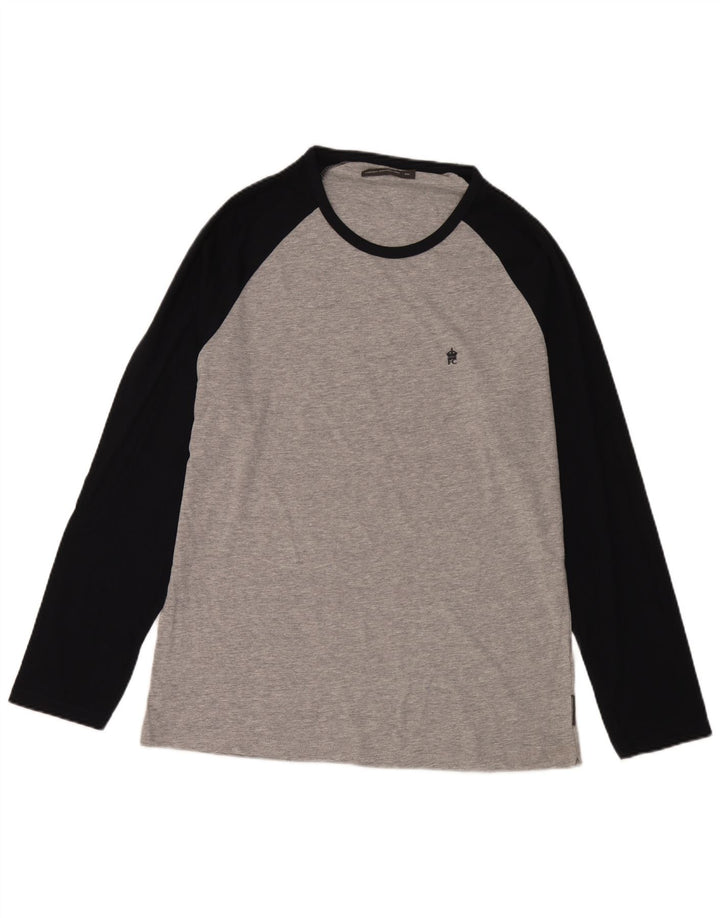 French Connection Herre Top Langærmet 2XL Grå Colourblock Bomuld