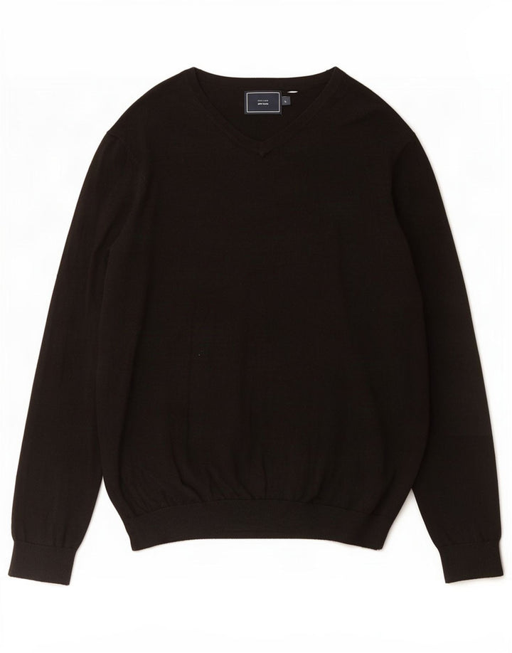 John Lewis Herre V-hals sweater Stor sort bomuld