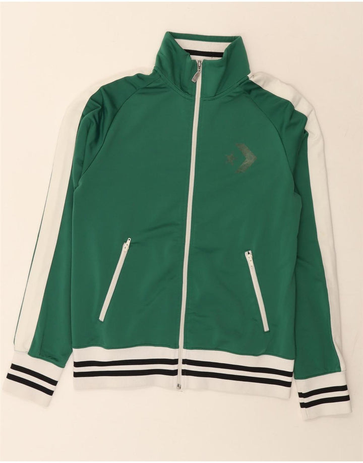 Converse træningsdragt topjakke til kvinder UK 14 Medium Green Colourblock