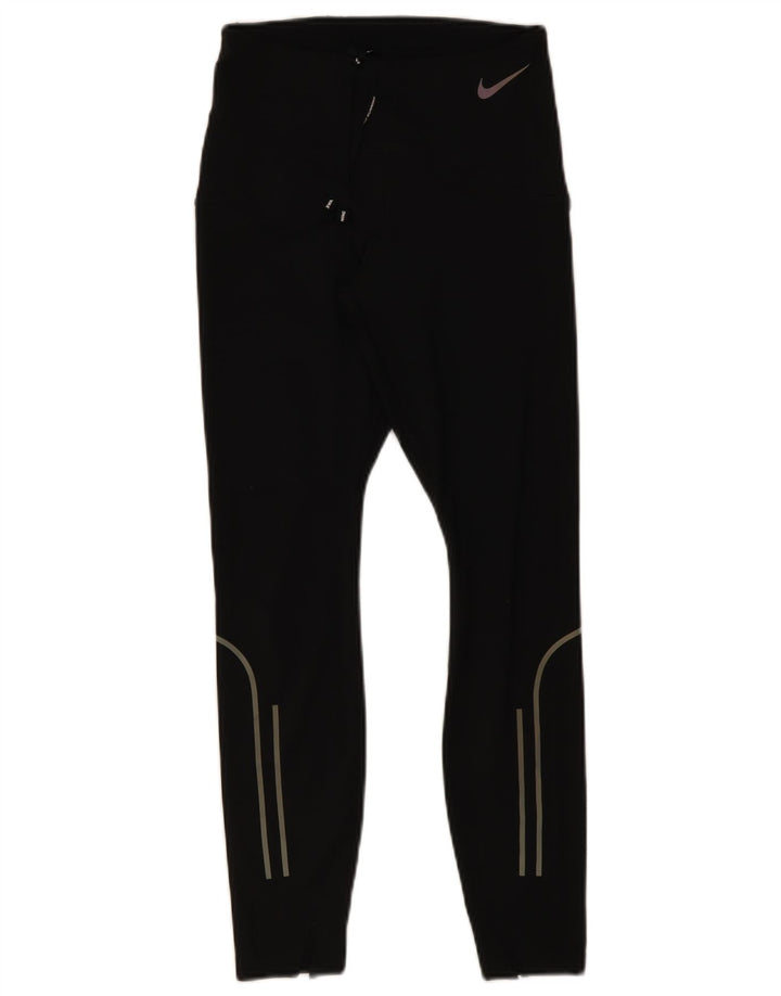 Nike Dame Dri Fit Leggings UK 8 Small Black Polyester