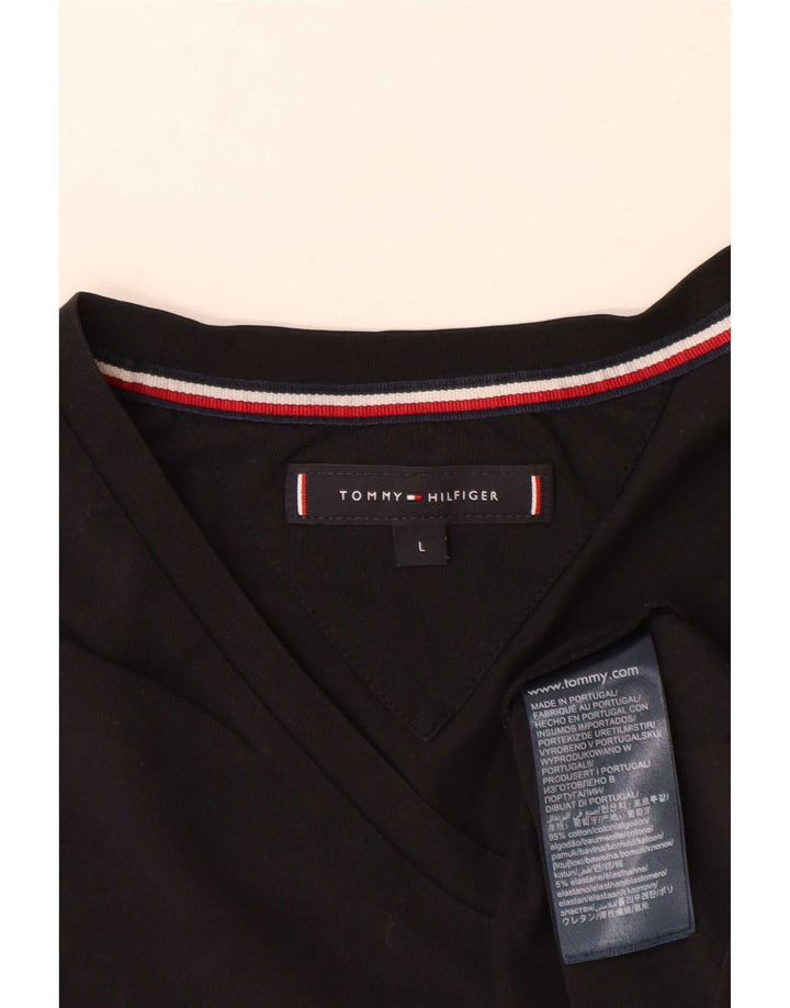 Tommy Hilfiger Herre T-Shirt Top Stor Sort Bomuld