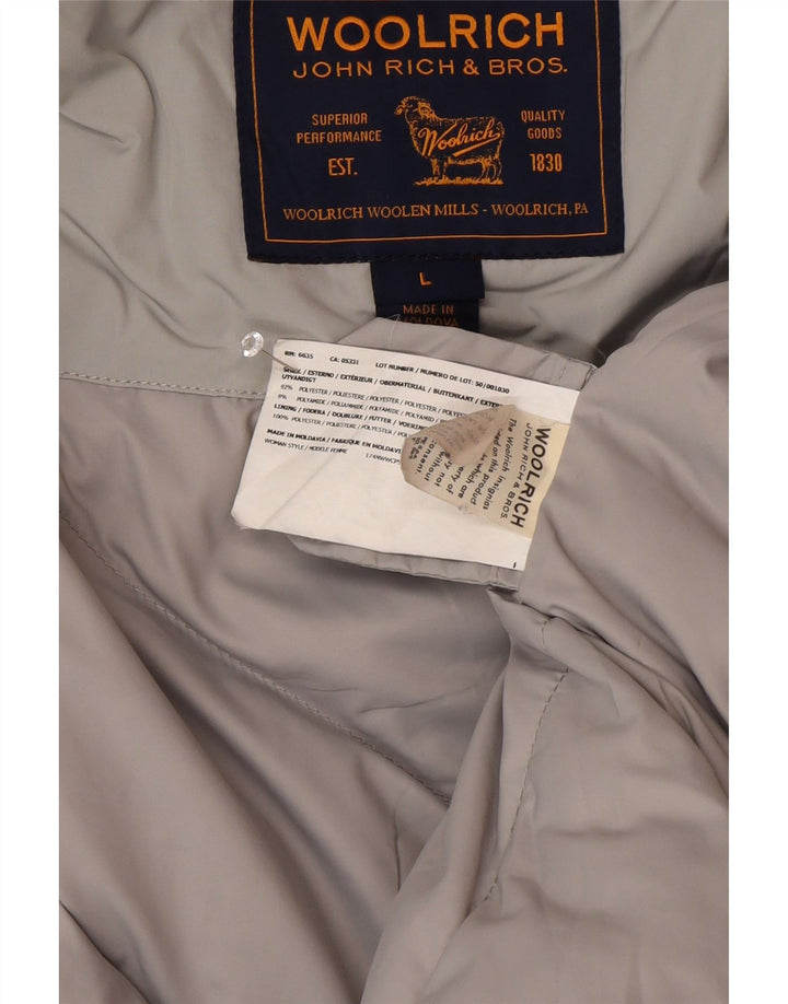 Woolrich Dame Hooded Parka Jacket UK 16 Large Grå Polyester Winter