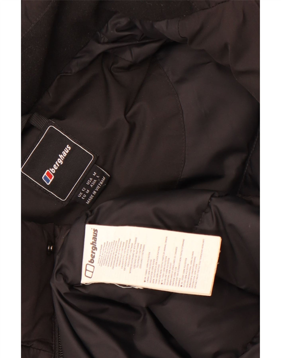 Berghaus Polstret frakke med hætte til kvinder UK 12 Medium Sort Polyester