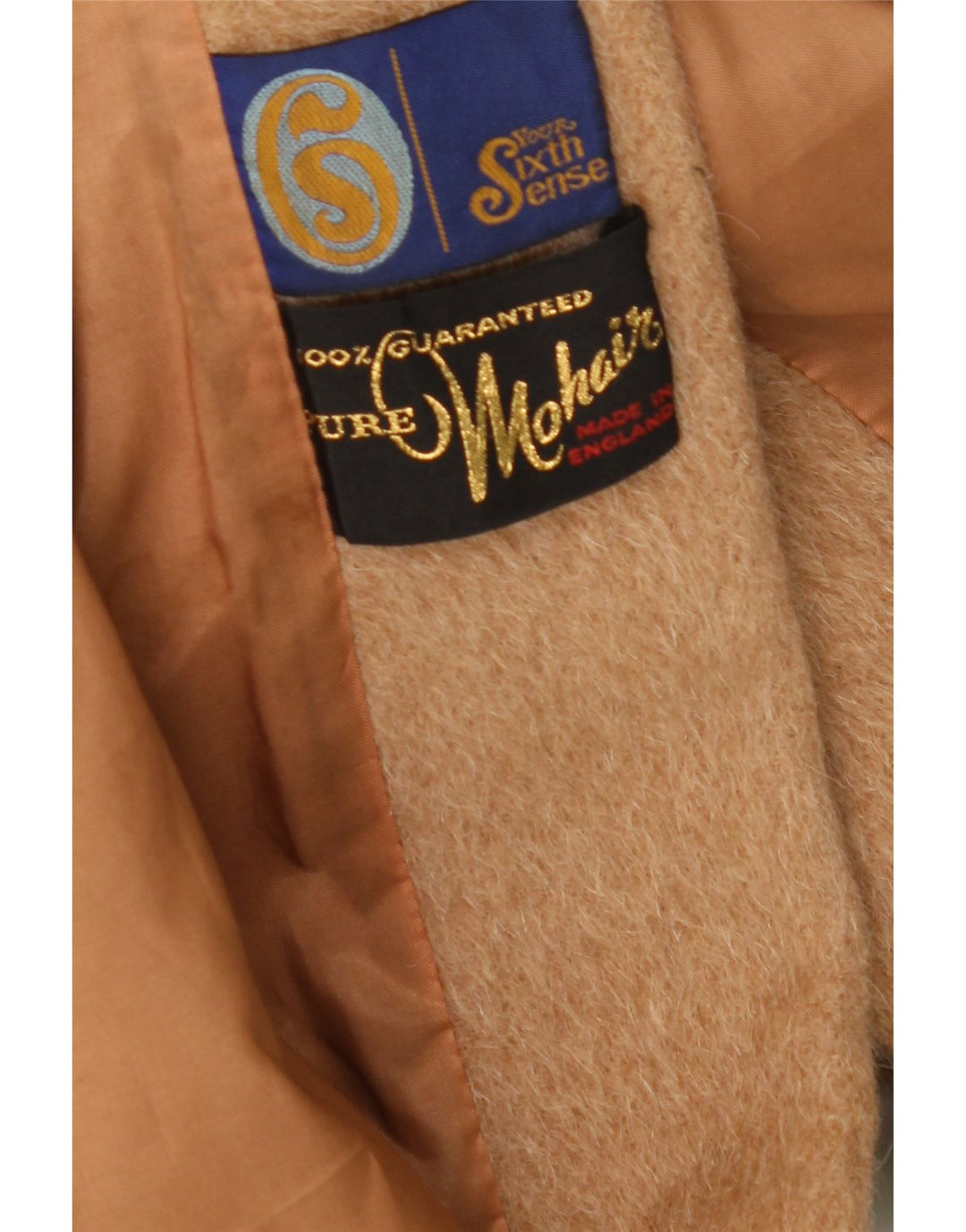 YOUR SIXTH SENSE Womens Double Breasted Coat UK 12 Medium  Beige Mohair