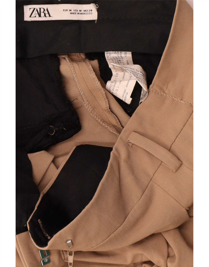 Zara Chinobukser med brede ben til kvinder Medium W28 L30 Brun polyester