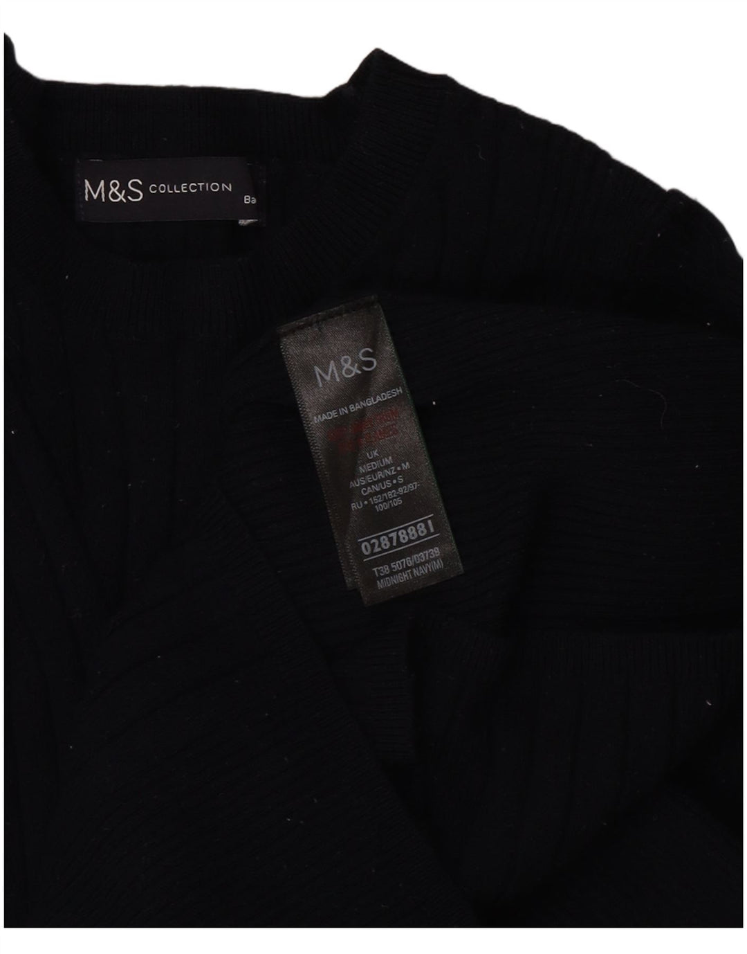 Marks & Spencer Dame Boat Neck Jumper Sweater UK 12 Medium Navy Blue