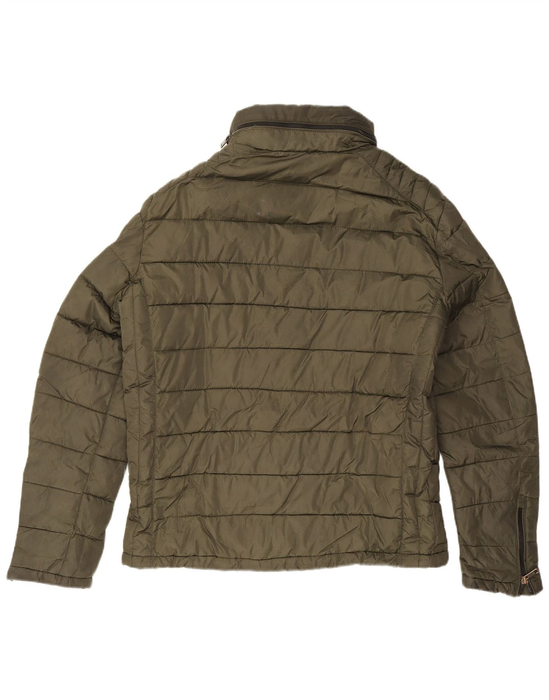 Zara Herre hættepolstret jakke UK 40 Stor Khaki Nylon