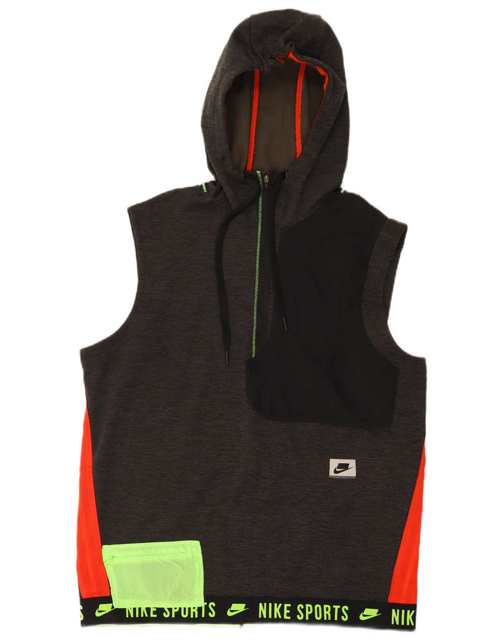 Nike Herre grafisk ærmeløs hættetrøje Jumper Medium Grey Colourblock