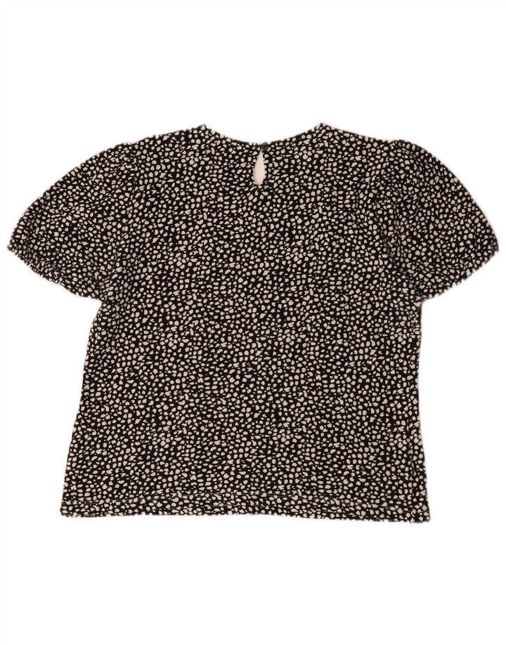 French Connection Damebluse Top UK 14 Mellem sort plettet bomuld