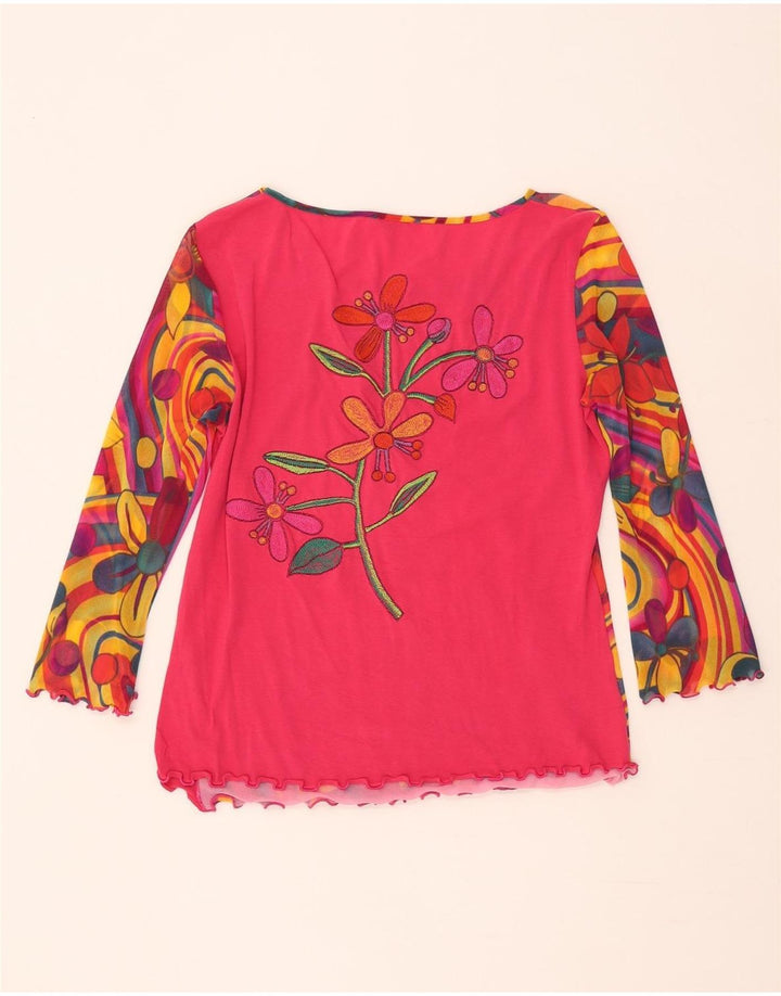 Marella Dame 3/4 ærmet bluse top UK 18 XL Flerfarvet blomstret bomuld