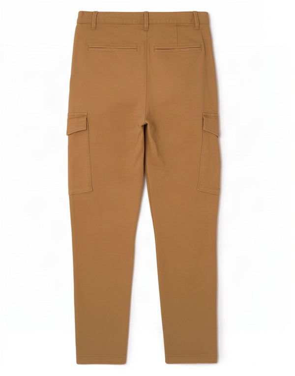 Zara Herre Slim Cargo Bukser EU 38 Small W30 L27 Beige Bomuld