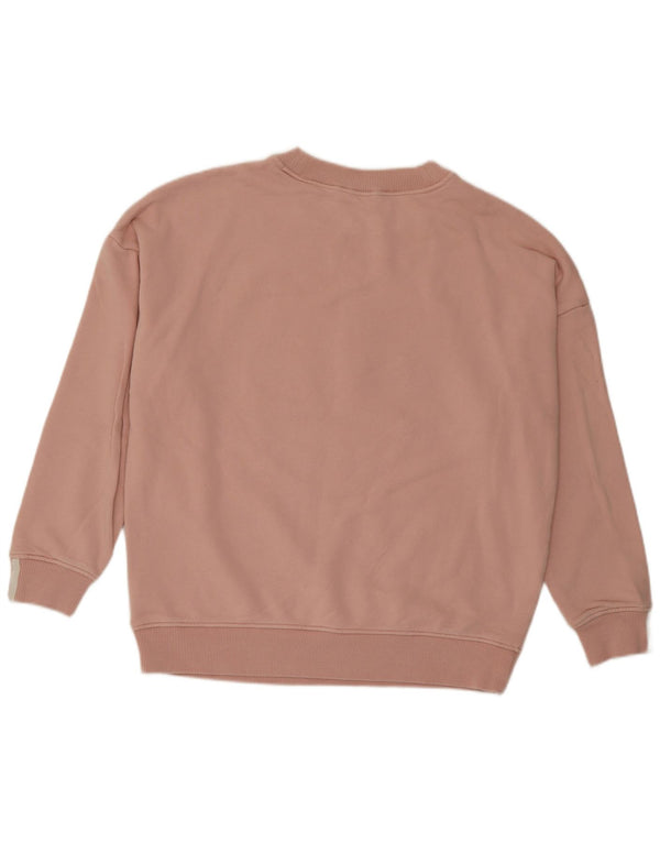 Adidas Dame Grafisk Oversized Sweatshirt Jumper UK 8 Small Pink Bomuld