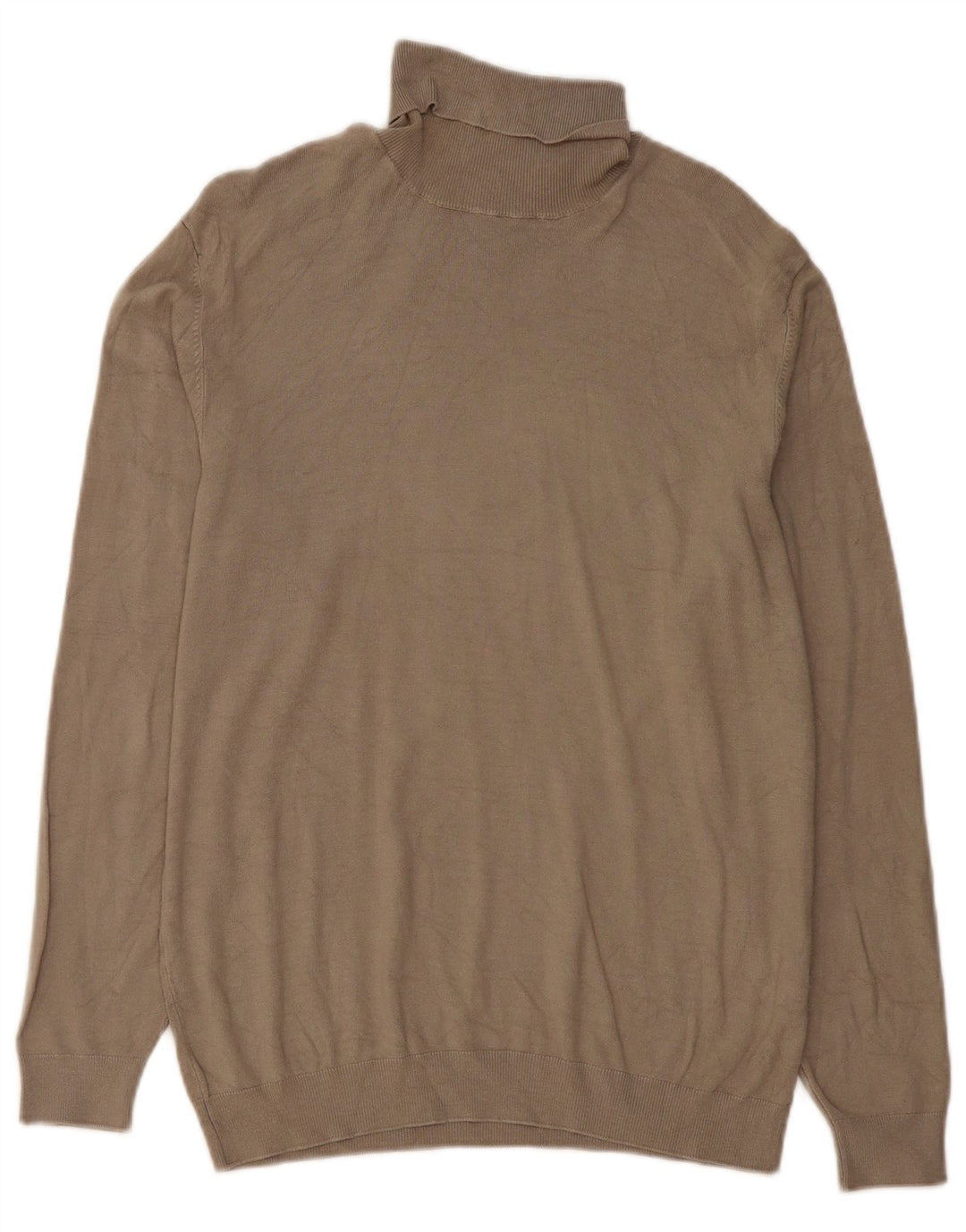Zara Dame Rullehals Sweater UK 14 Medium Beige Viscose