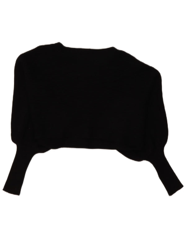 Zara Womens Oversized Crop Batwing Top Langærmet UK 14 Medium Black