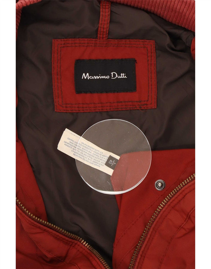 Massimo Dutti Herre Bomber Jacket UK 40 Stor Rød Nylon
