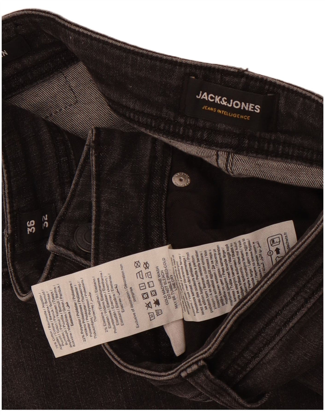 Jack & Jones Herre GLENN Slim Jeans W36 L32 Grå Bomuld