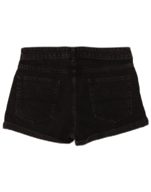 Jack Wills Dame denim Shorts UK 8 Small W28 Black Bomuld