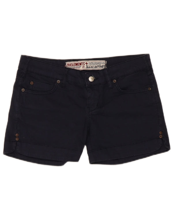 Zu Elements Womens Casual Shorts W27 Small Navy Blue Cotton