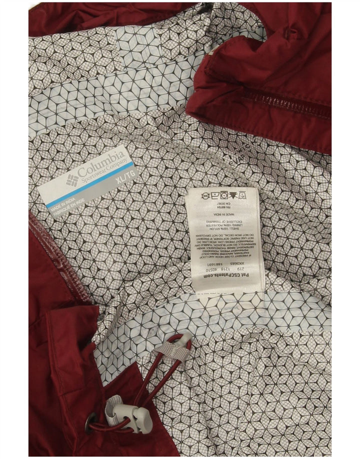 Columbia Regnjakke med hætte til kvinder UK 18 XL rødbrun nylon