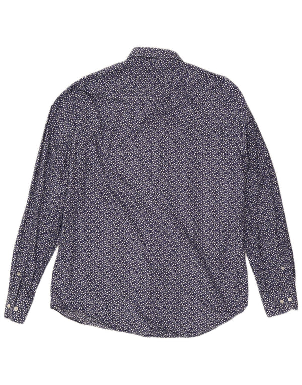 Tommy Hilfiger Herre Regular Fit Skjorte Størrelse 44 17 1/2 XL Navy Blue Floral