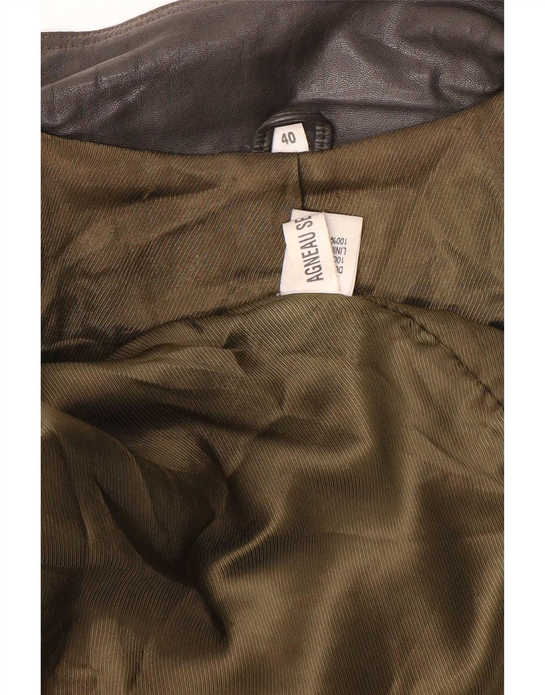 Vintage oversized læderfrakke til kvinder EU 40 Medium Grey Colourblock
