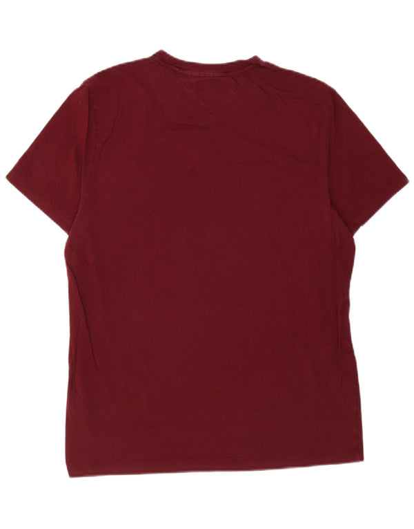 Tommy Hilfiger Herre Slim Fit Grafisk T-Shirt Top Stor Bourgogne Bomuld