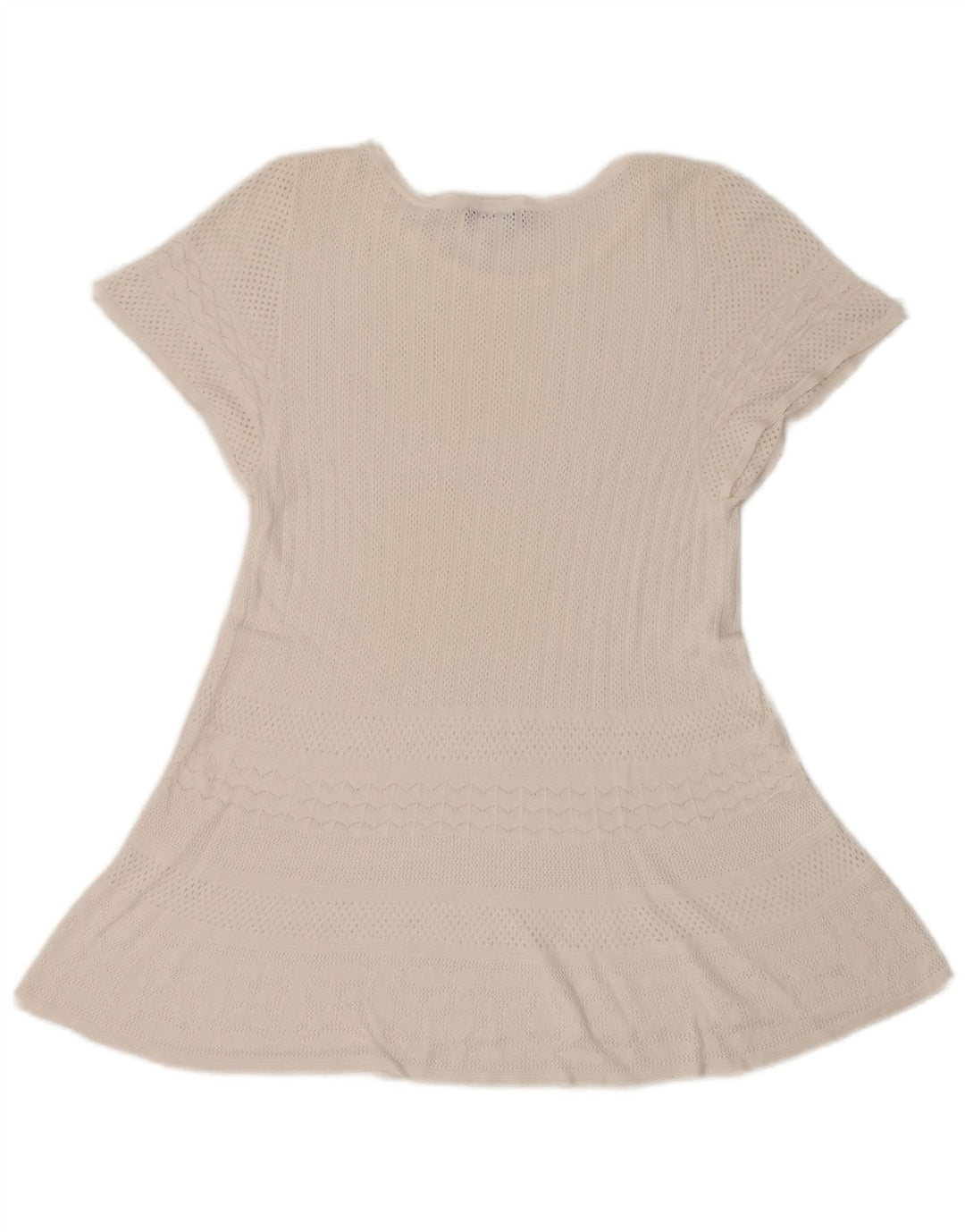 Max & Co. Dame Se Through Crochet A-Line Kjole UK 10 Small White