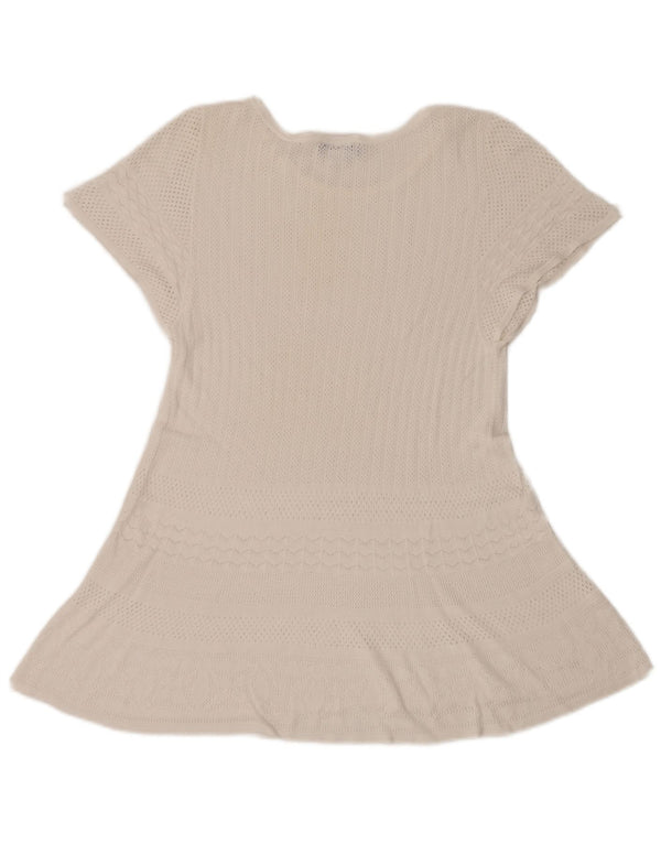Max & Co. Dame Se Through Crochet A-Line Kjole UK 10 Small White