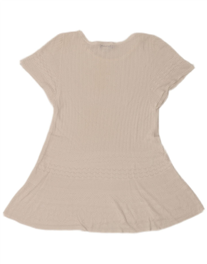 Max & Co. Dame Se Through Crochet A-Line Kjole UK 10 Small White