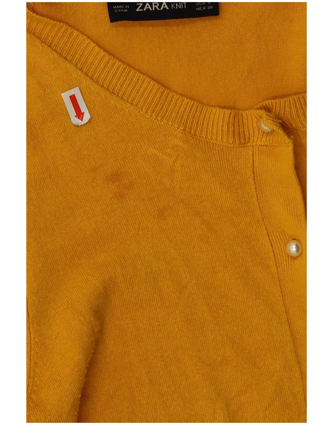 Zara Dame Cardigan Sweater UK 16 Large Yellow