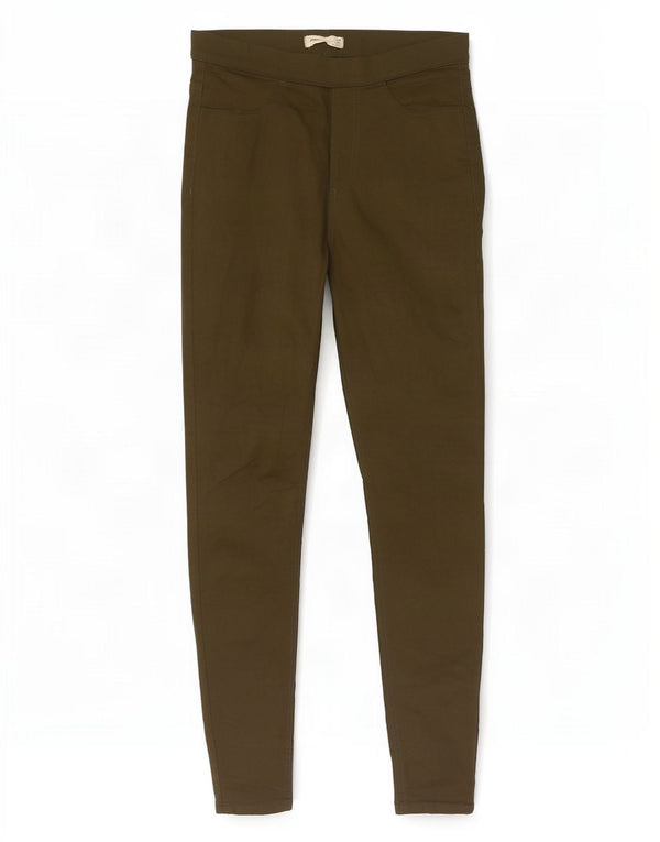 Marks & Spencer Dame Jegging Jeans UK 10 Small W28 L30 Khaki Cotton