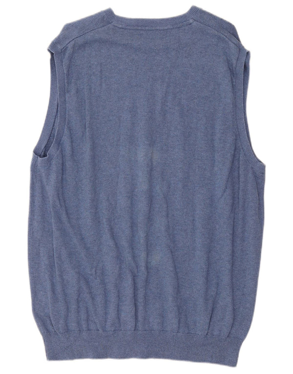 Marks & Spencer Mens Vest Tank Top XL Blue Cotton