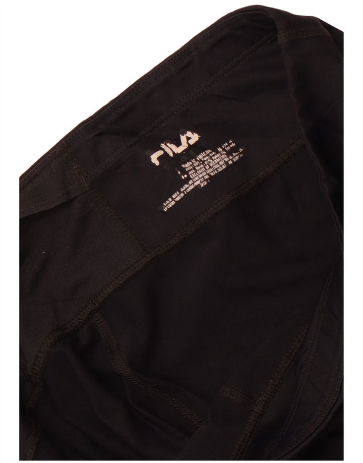 Fila Dame Capri Leggings UK 16 Stor Sort Nylon