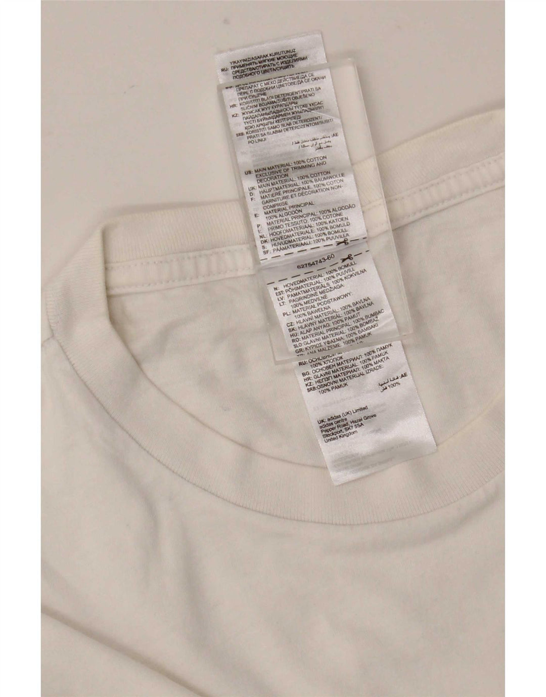 Adidas Herre T-Shirt Top Stor Hvid Bomuld