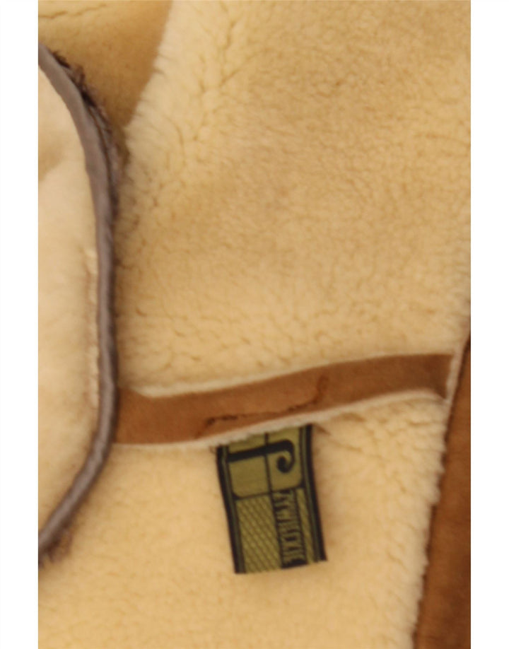 Vintage Herre Double Breasted Shearling Jacket IT 56 3XL Brun
