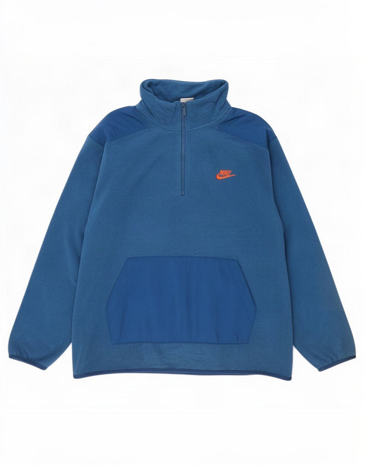 Nike Fleece Jumper med lynlås til mænd XL Blå polyester