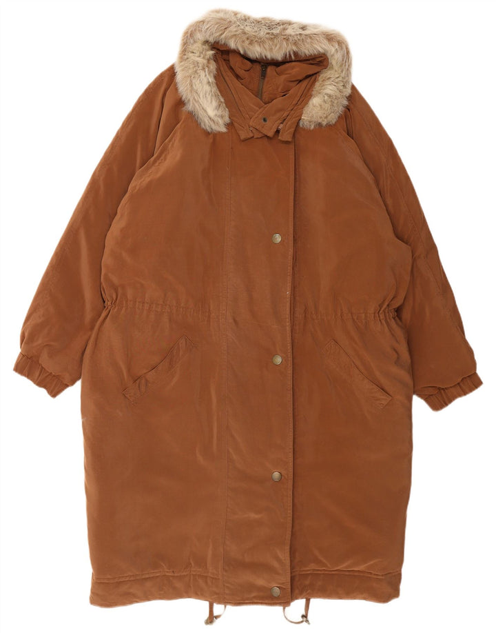 Paco Calvari Dame Oversized Overfrakke IT 44/46 Stor brun polyester