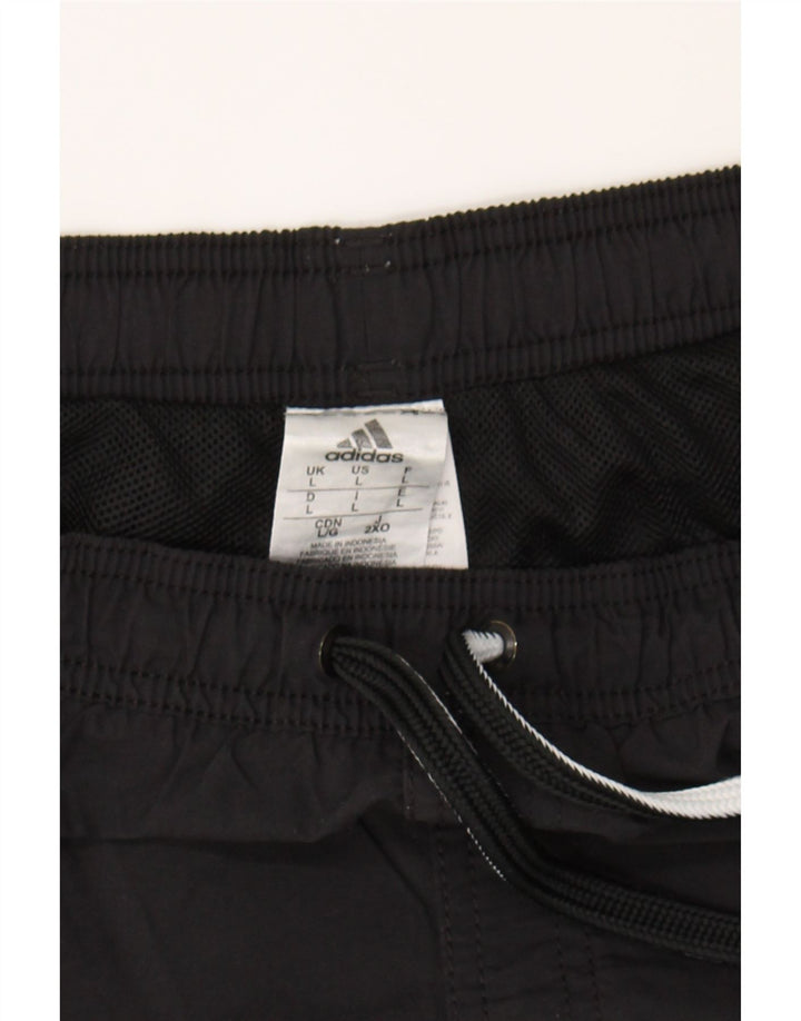 ADIDAS Womens Sport Shorts UK 16 Large Black Nylon Vintage Adidas and Second-Hand Adidas from Messina Hembry 