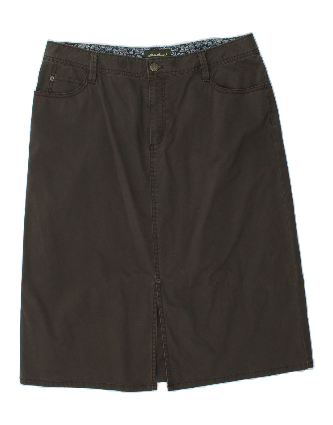 EDDIE BAUER Womens Denim Skirt US 12 Large W32  Green Cotton Vintage Eddie Bauer and Second-Hand Eddie Bauer from Messina Hembry 