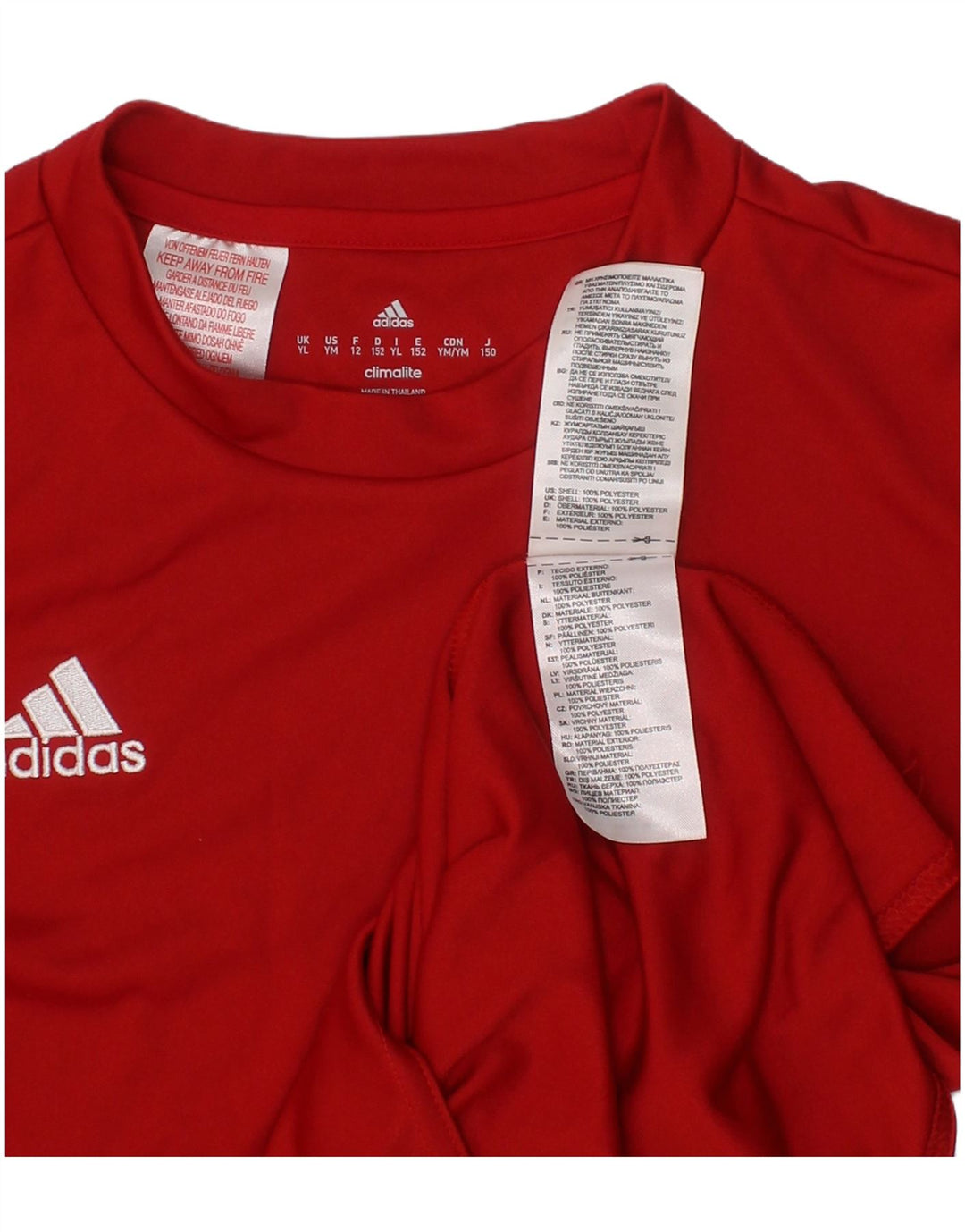 ADIDAS Boys Climalite T-Shirt Top 11-12 Years Large  Red Polyester