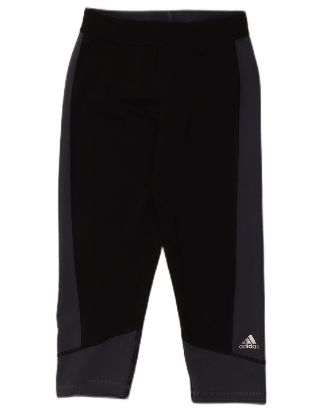 Adidas Dame Capri Leggings UK 8/10 Small Black Colourblock Polyester