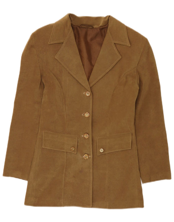 Vintage dame 4-knaps blazerjakke UK 10 Small Khaki