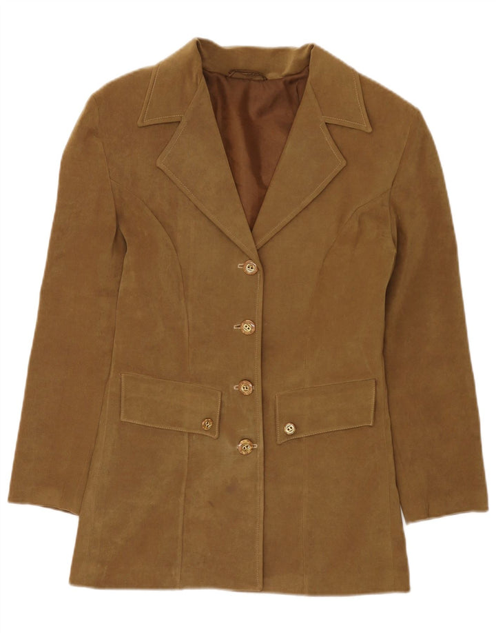 Vintage dame 4-knaps blazerjakke UK 10 Small Khaki