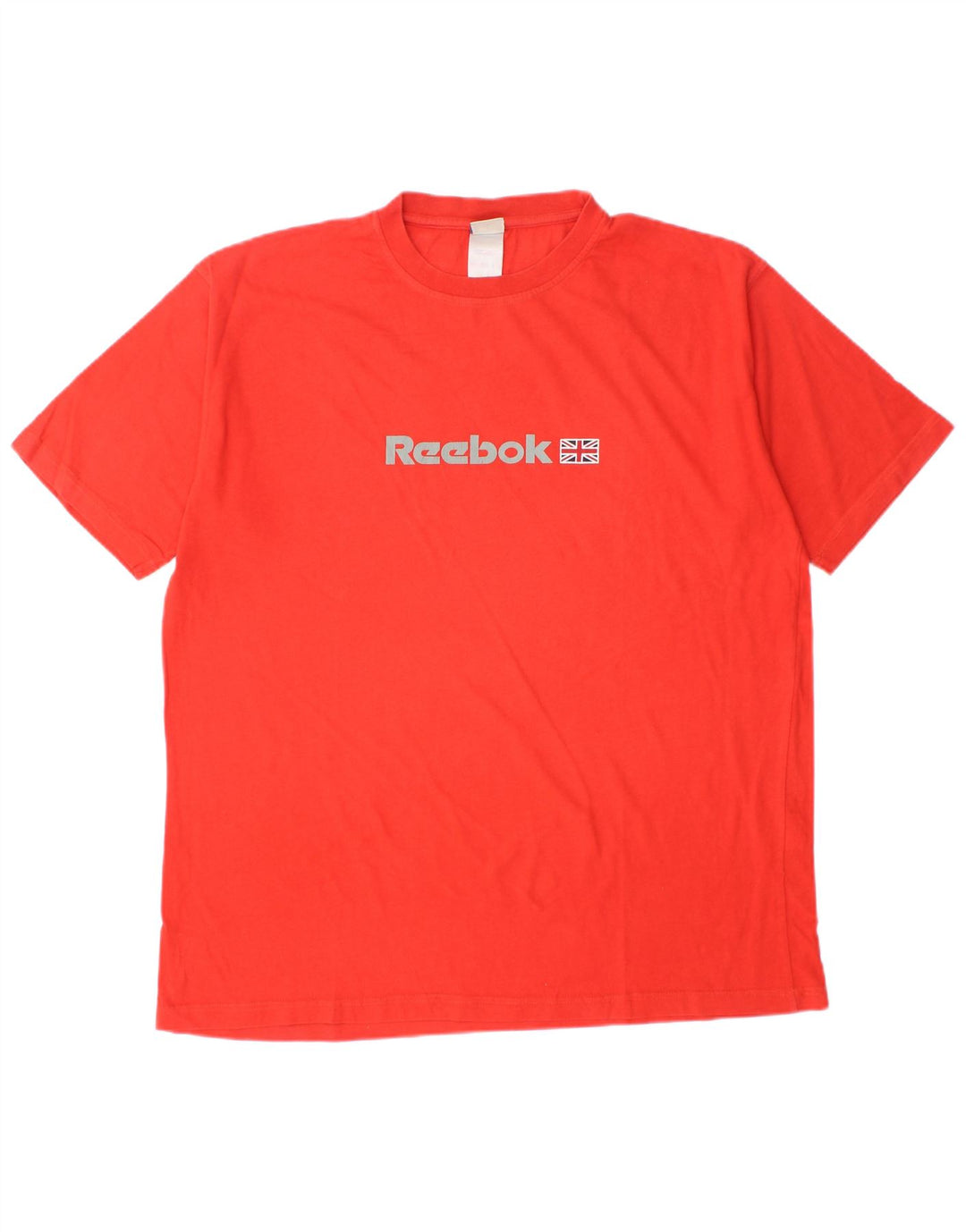 REEBOK Herre Grafisk T-Shirt Top Stor Rød Bomuld