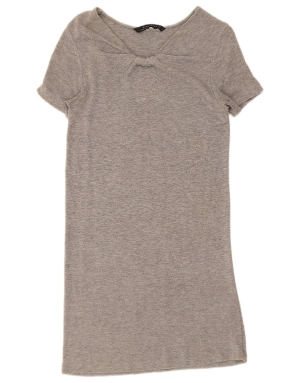 Zara Womens T-Shirt Dress UK 10 Small Grey Viscose