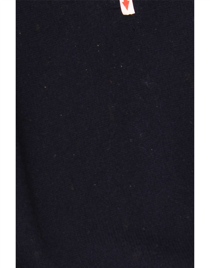 Musto Herre Zip Neck Jumper Sweater Stor Marineblå Lammeuld